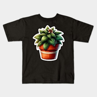 Watercolor plant sticker Kids T-Shirt